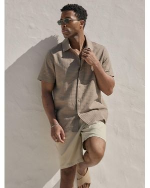 Threadbare Textured Cotton Short Sleeve Shirt - Natural