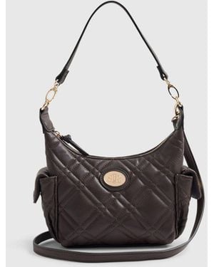 River Island Quilted Utility Cross-Body Bag - Brown