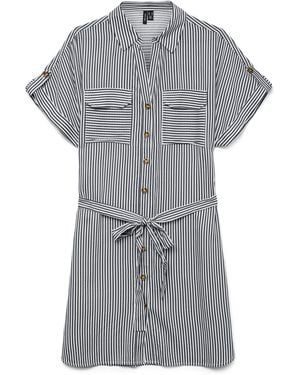 Vero Moda Short Sleeve Shirt Dress - Gray