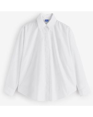 HUGO Elisana All-Over Logo Oversize Shirt - White