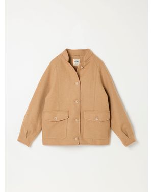 FatFace Orla Tan Petite Wool Jacket - Natural