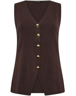 Evans Knitted Waistcoat - Brown