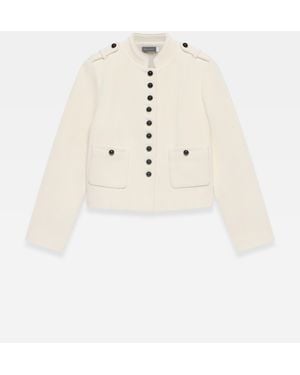 Mint Velvet Mint Velvet Wool Blend Military Jacket - Natural