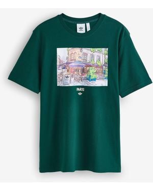 adidas Originals Adidas Oiginals Paint Paris Graphic Tee - Green