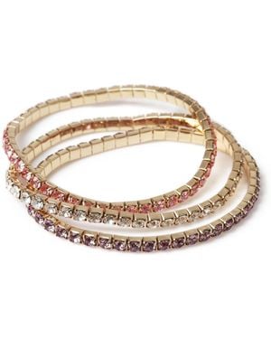 Aela Cupchain Stretch Anklet Set - Metallic