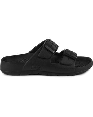 Totes Solbounce Ladies Adjustable Double Buckle Slides - Black