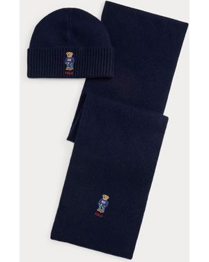 Polo Ralph Lauren Polo Bear Knit Hat & Scarf Gift Box Set - Blue