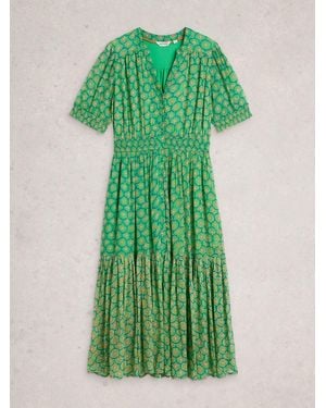 White Stuff Yuki Midi Dress - Green