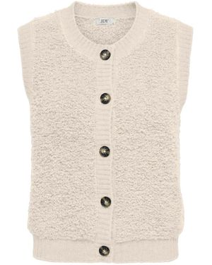 Jdy Fluffy Knitted Vest - White