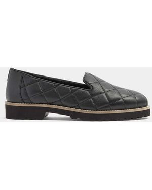 Evans Extra Wide Fit Slipper Cut Leather Loafers - White