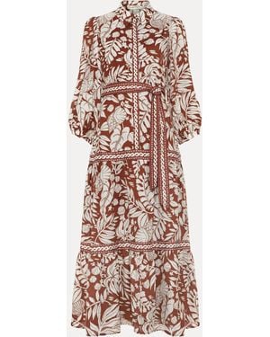 Phase Eight Petite Coralie Floral Shirt Maxi Dress - Brown