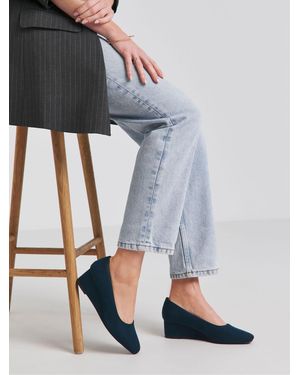 JD Williams Wide Fit Low Wedge Court Shoes - Gray
