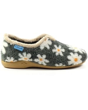 Lunar Flower Pattern Slippers - Gray