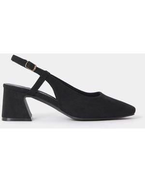 JD Williams Block Heel Slingback Shoes - Schwarz