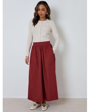 Threadbare Midi-Rock Mit Taschen - Rot
