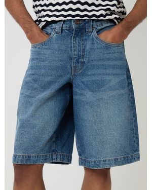Threadbare Baggy Denim Jort Shorts - Blue