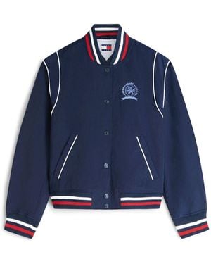 Tommy Hilfiger Crest Embroidery Varsity Jacket - Blue