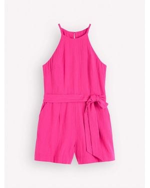 Boden Rosa Cheesecloth Playsuit - Pink