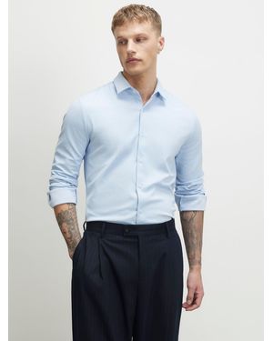 River Island Muscle Pique Casual Shirt - Blue
