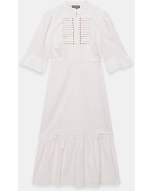 Mint Velvet Corduroy Midi Dress - White