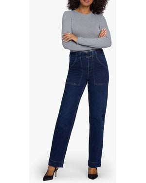 NYDJ Kasey Stovepipe Jeans With Utility Pockets - Blue