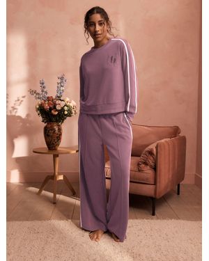 Ted Baker Side Stripe Lounge Wide Leg Trousers - Brown