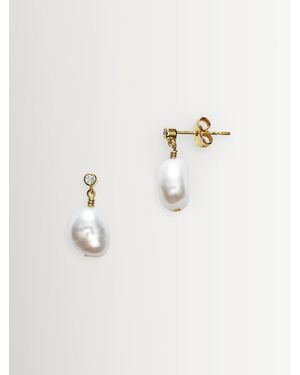Anni Lu Anni Lu Tone Plated Pearly Earrings - Natural