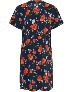 M Com Notch Neck Mini Dress - Blue