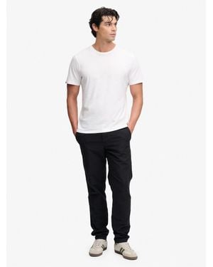 Superdry Charcoal Tapered Washed Chinos - White