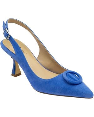 Lotus Suede Slingback Court Shoes - Blue