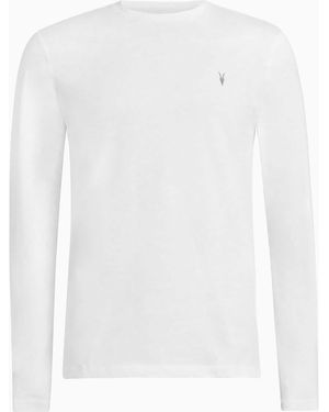 AllSaints Allsaints Brace Long Sleeve Crew Neck 100% Organic Cotton T-Shirts - Weiß