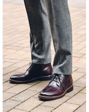 Next Burgundy Leather Chukka Boots - Blue