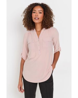 M Com Leopard Print Pocket Detail Blouse38 - Mehrfarbig