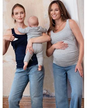 Seraphine Maternity & Nursing Jersey Tops 2 Pack - Blue