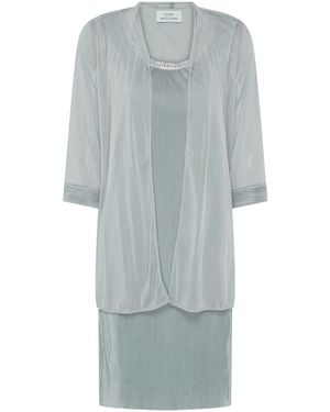 Gina Bacconi Sue-Ann Pleated Dress And Chiffon Jacket - Gray