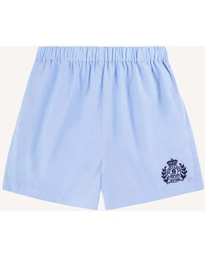 SPORTY&RICH Sporty & Rich H & W Crest Poplin Shorts - Blue