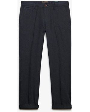 Superdry Dark Premium Textured Regular Chinos - Blue
