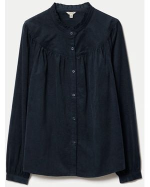 Jigsaw Baby Cord Frill Neck Shirt - Blue