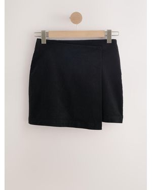 Next Corduroy Mini Wrap Skirt - Black