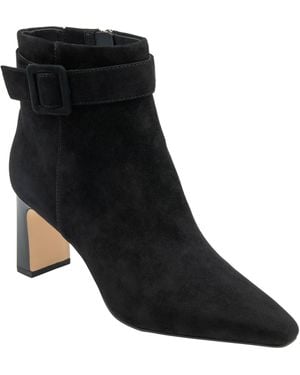 Lotus Suede Pointed Toe Ankle Boots - Black