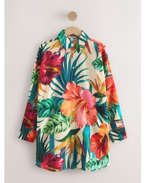 Next Tropical Beach Shirt Cover-Up - Red