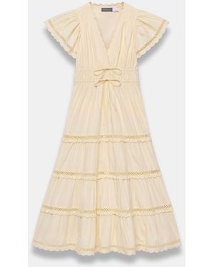 Mint Velvet Cotton Scallop Trim Maxi Dress - Natural
