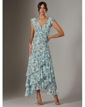 Jolie Moi Sleeveless Ruffle Midi Dress - Green