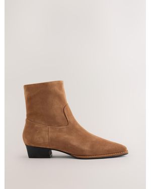 Next Tan Forever Comfort Ankle Western Boots - Brown