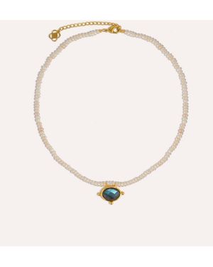 Ottoman Hands Sorel Pearl And Labradorite Beaded Necklace - Natural