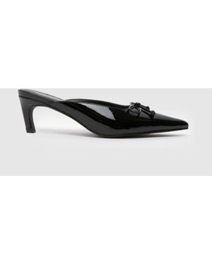schuh Salma Point Mule Court Shoes - Black