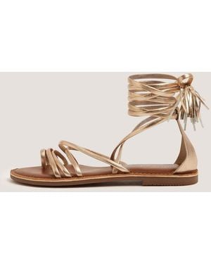 Monsoon Gia Tassel Strap Leather Sandals - Natural