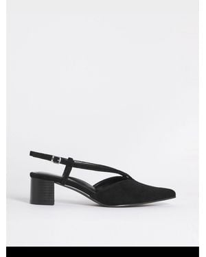 JD Williams Wide Fit Low Pointed Toe Slingback Heels - White