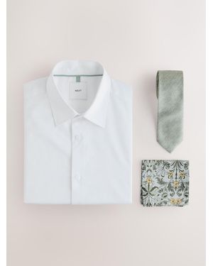 Next Slim Fit Shirt, Tie, Pocket Square And Cufflink Occassion Set - Multicolour