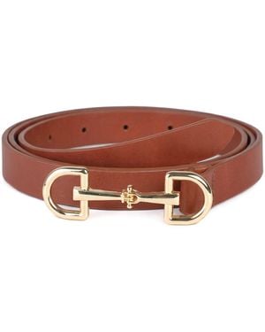Jones Bootmaker Valeska Leather Horsebit Buckle Belt - Brown